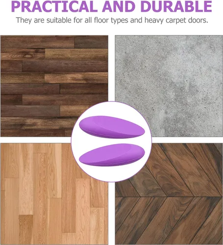 Vista 4 de Black Decor - Juego de 2 piezas de cuñas antideslizantes para puerta, tope de puerta de goma anticolisión, topes de puerta inclinados para ventana