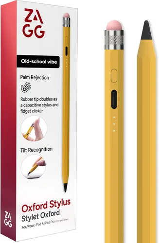 Vista 3 de ZAGG Pro Stylus 2 con puntas activas y capacitivas, rechazo de palma, reconocimiento de inclinación, emparejamiento Bluetooth, compatible con iPad