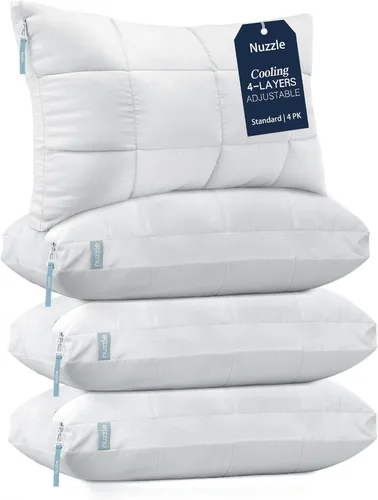 Vista 13 de Nuzzle - Almohada de enfriamiento ajustable para dormir de lado, almohada de cama de tamaño estándar de lujo colección hotel - Mejor almohada