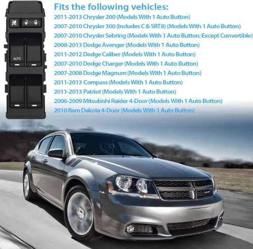 Vista 3 de Interruptor de elevalunas eléctrico para el lado del conductor, con 1 solo AUTO, repuesto para Chrysler 200 300 Sebring Dodge Avenger Caliber