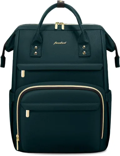 Vista 13 de FOCDOD - Mochila para laptop de mujer, para trabajo - Compatible con laptops de 15.6 pulgadas con compartimento para computadora, impermeable