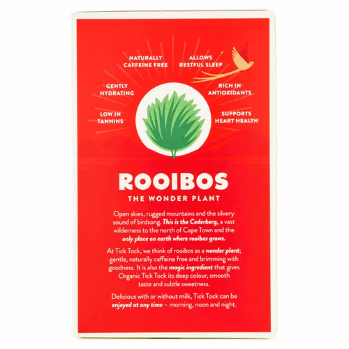 Vista 5 de TICK TOCK TEAS - Bolsas de té Rooibos orgánico, té Rooibos orgánico original, 40