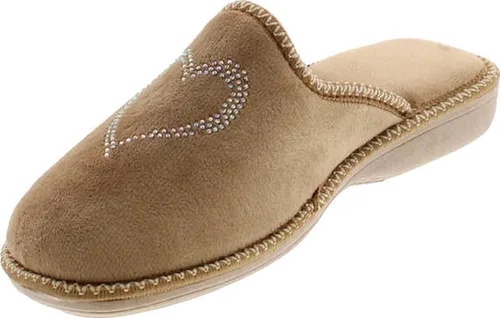 Vista 3 de SC Home Collection 12517 - Zapatillas de casa con diseño de corazón de felpa para mujer