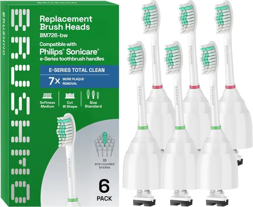 Vista 7 de Brushmo e-Series Cepillo de Dientes Eléctrico Sónico - Cepillo de Dientes Electrónico Recargable de Rosca para Adultos con 3 Modos y Temporizador