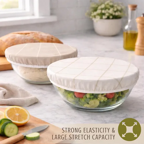 Vista 8 de Nectar & Nest Fundas reutilizables para cuencos para fermentar pan (2 grandes) - Fundas para cuencos de cera de abejas reutilizables, 100% algodón