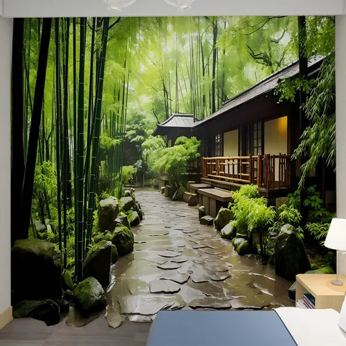 Vista 9 de Cortinas Opacas para Dormitorio - Balcones, Montañas, Océanos, Bosques - Cortinas con Aislamiento Térmico que Oscurecen la Habitación para Sala