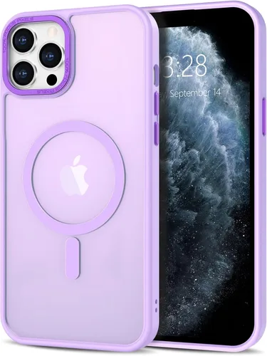 Vista 58 de Anuck - Funda magnética para iPhone 11 compatible con MagSafe, carcasa trasera mate translúcida dura, borde de TPU, delgada, resistente a impactos