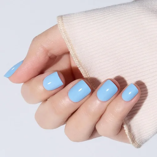 Vista 34 de Modelones Uñas postizas extra cortas a presión, color blanco lechoso A1-blanco lechoso