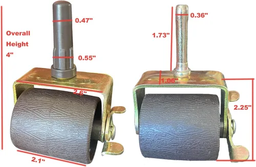 Vista 6 de 6 piezas de repuesto de bloqueo de metal resistente marco de cama ruedas ruedas ruedas rodillos con manguitos de enchufe