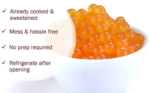 Vista 3 de Perlas de Boba de maracuyá, boba explosiva de pasión, perlas de tapioca de burbuja de la pasión para té de burbujas (maracuyá, 7 libras, 1 paquete)
