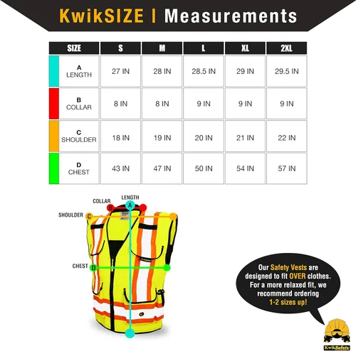 Vista 6 de KwikSafety GODFATHER - Chaleco de seguridad clase 2 [amarillo, grande] + paquete de casco duro de ala completa TORTOISE