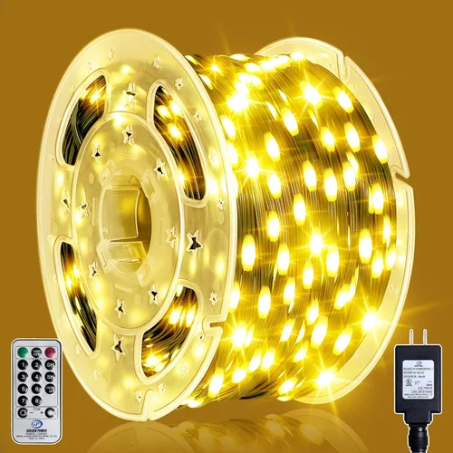 Vista 12 de Luces de Navidad para exteriores, 400 luces LED de 131 pies, IP67 impermeable, 11 modos, luces navideñas cálidas y multicolor con control remoto