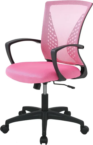 Vista 10 de PayLessHere Silla ergonómica de malla para juegos de oficina, sillas de escritorio ajustables con ruedas giratorias de 360 grados, reposabrazos Negro