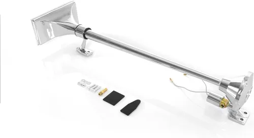 Vista 8 de HighSoar 12V Kit de bocinas de aire para camiones de 150 dB, cromadas, impermeables, con una sola trompeta universal para coche, tren, barco