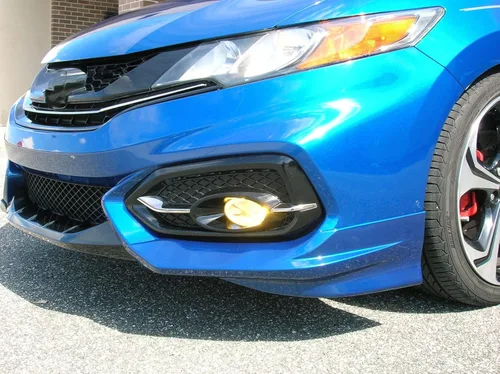 Vista 2 de ECOTRIC Alerón de labio de parachoques delantero compatible con Honda Civic 2DR Coupe HFP Style 2014-2015, 2 unidades, pintado negro