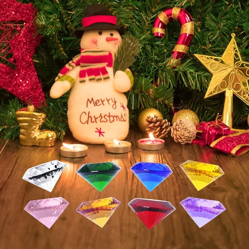 Vista 2 de LONGWIN Pisapapeles de diamante de cristal de 30 mm (1.2 pulgadas), gemas de pirata, piedra de nacimiento, decoraciones de mesa de Navidad, idea