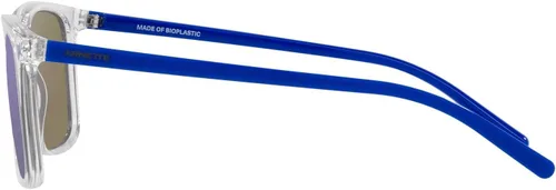 Vista 4 de ARNETTE Gafas de sol unisex con montura gris transparente, lentes de espejo azul claro verde azulado, 2.205 in