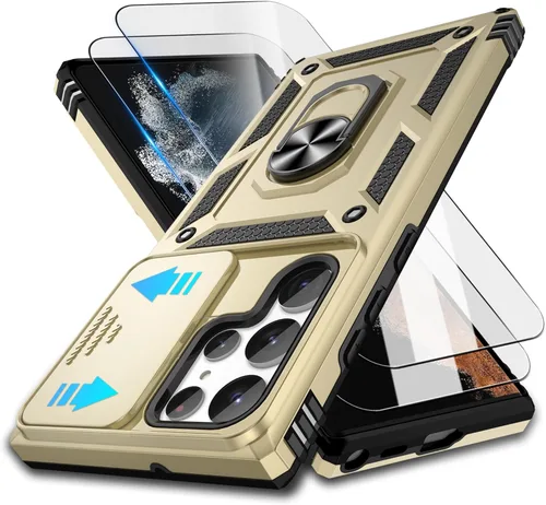 Vista 75 de Funda para Samsung Galaxy Note 20 5G con (2 piezas) protector de pantalla HD, resistente a prueba de golpes con soporte de rotación de 360°