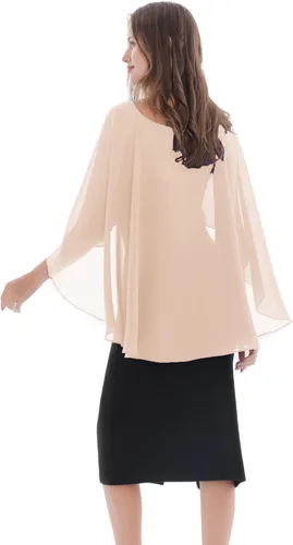 Vista 4 de Capas de gasa suaves para damas de honor, bodas, fiestas formales, vestidos de noche