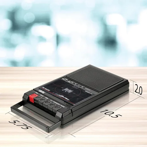 Vista 7 de QFX RETRO-39 Grabadora de cinta portátil para zapatos, cubierta de cinta de casete analógica con USB 2.0, micrófono incorporado, altavoz Bluetooth