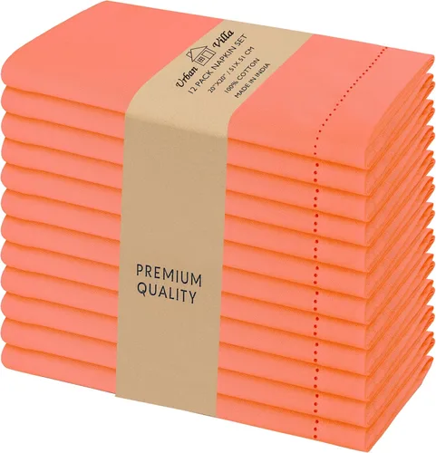 Vista 38 de Urban Villa - Juego de 12 servilletas de tela de 50 x 50 centímetros 100% algodón, servilletas lavables, duraderas, reutilizables y absorbentes