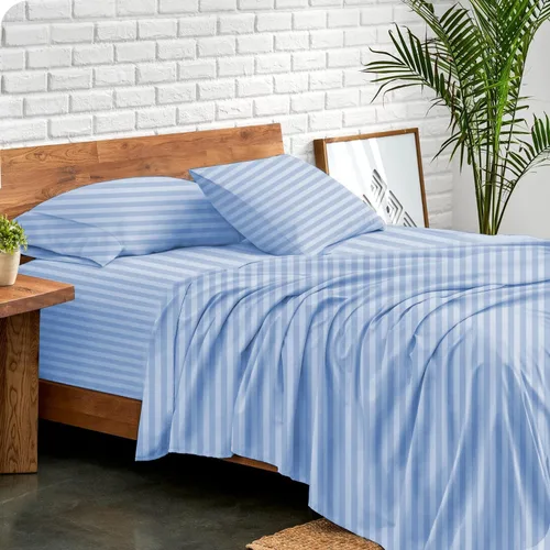 Vista 12 de GOKOCO Juego de sábanas suaves de lujo de 4 piezas de 800 hilos, 100% algodón egipcio, tamaño individual, tejido de satén súper suave, se ajusta a