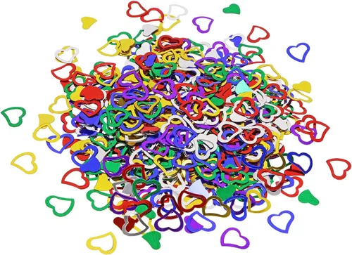 Vista 16 de ONLYKXY 1200 piezas de confeti en forma de corazón, decoración de mesa de boda, confeti con purpurina para fiesta de boda (azul)