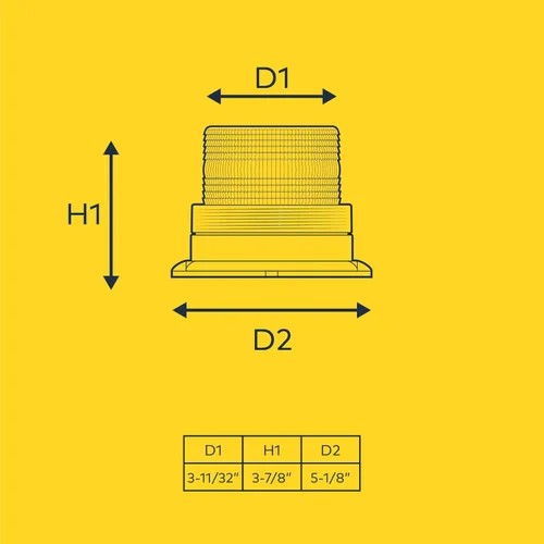 Vista 7 de Mini-Aura 4" 12V - 24V 4W Luz de baliza LED ÁMBAR de advertencia estroboscópica [Clase SAE 3] Montaje magnético o permanente Cúpula baja redonda