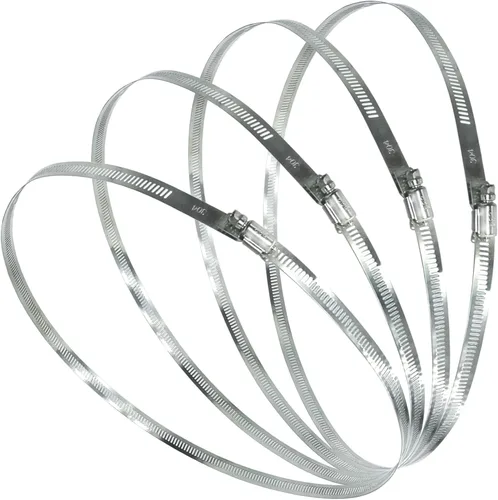 Vista 17 de 6 abrazaderas de metal ajustables de acero inoxidable 304 de 7.8 pulgadas/7.874 in, abrazaderas de manguera de engranaje helicoidal de alta