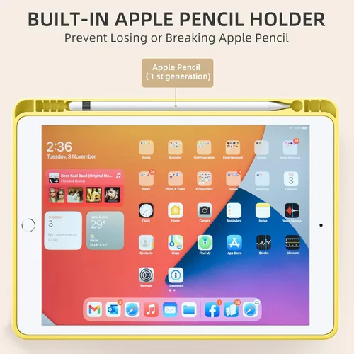 Vista 33 de Akkerds - Funda Compatible con iPad de 10.2 Pulgadas 2021/2020/2019, para iPad de 9ª/8ª/7ª Generación con Soporte para Lápiz, Funda Protectora