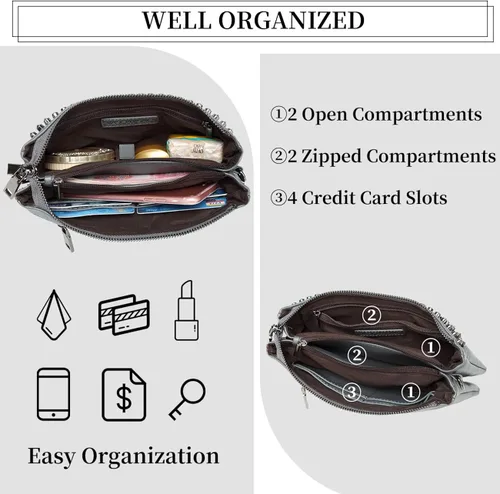 Vista 4 de VASCHY SAC - Monederos de mano de cuero sintético suave para mujer