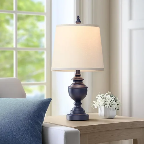 Vista 8 de PARTPHONER Juego de 2 lámparas de mesa retro, lámpara de noche para dormitorio, lámparas de mesa rústicas de granja para sala de estar, lámparas