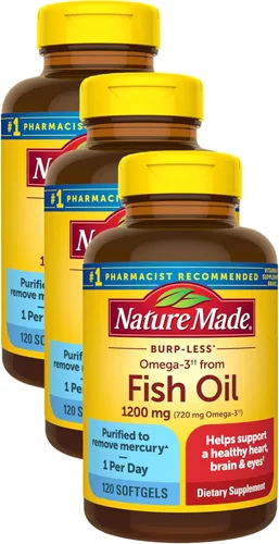 Vista 13 de Nature Made Aceite de pescado sin eructos 1200 mg, 360 mg de omega-3, cápsulas blandas líquidas 200 ea (paquete de 2)