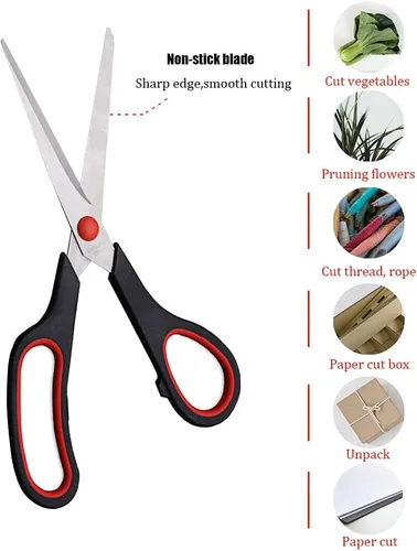 Vista 4 de Scissors, Multipurpose office Scissors,8.5 Inch Ultra Sharp Shears, Comfort-Grip Handles Household scissors，Sturdy Sharp Craft Supplies - Pack of 5