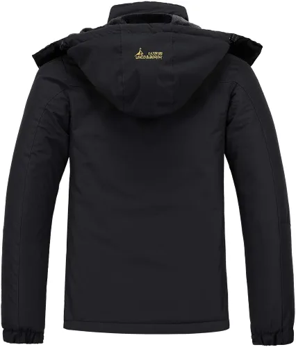 Vista 2 de MOERDENG - Chaqueta de esquí para mujer, resistente al agua, abrigo de invierno para nieve, cortavientos de montaña, con capucha