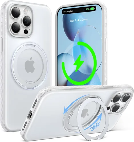 Vista 26 de TORRAS Soporte Magnético 360 para Funda de iPhone 16 Pro, Ostand 3.0 [Compatible con MagSafe] [4X Grado Militar Resistente a Golpes] Cubierta