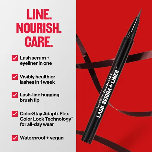 Vista 4 de REVLON ColorStay - Suero de pestañas + forro, delineador de ojos impermeable, relleno de calcetines para ella, pestañas de aspecto más saludable