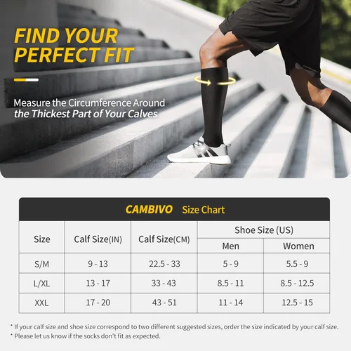 Vista 2 de CAMBIVO Compression Socks for Women and Men (3 Pairs), Compression Stockings 20-30mmHg for Running, Walking, All-Day Wear