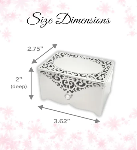 Vista 6 de Cherished Moments Caja de recuerdo rectangular pequeña de filigrana personalizada con mensaje grabado personalizado para regalo SWEET de 16
