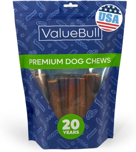 Vista 20 de ValueBull Palitos de colágeno USA para perros, masticables medianos de 6 pulgadas, golosinas naturales de larga duración para perros, paquete a