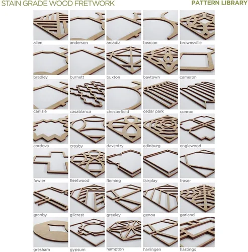 Vista 14 de 19 7/8"W X 11 3/8"H pequeños Bradley decorativos calado madera paneles de pared, aliso
