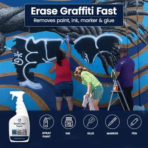Vista 4 de Rain Guard Water Sealers VG-7301 1 gal listo para usar Vandlclean Super Graffiti Spray es un removedor de graffiti biodegradable diseñado