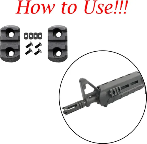 Vista 5 de Gotical Adaptador de riel de múltiples ranuras a Picatinny 3 ranuras Ploy Picatinny sección de riel tres ranuras para guardamanos 2 piezas