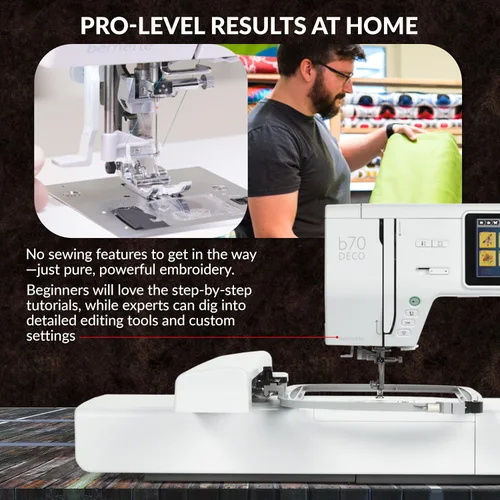 Vista 4 de Bernette Paquete de máquina de bordar B70: máquina de bordar resistente con herramientas de bordado y accesorios de $300, ideal para principiantes