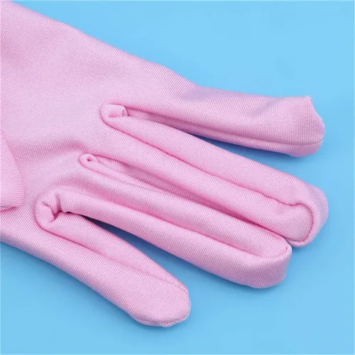 Vista 2 de Dreamhigh Guantes de satén de 21 pulgadas de largo para fiesta de noche para mujer