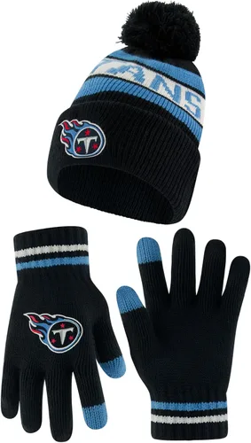 Vista 9 de Ultra Game Gorro de punto de invierno oficial de la NFL para jóvenes, súper suave, con guantes extra cálidos para pantalla táctil