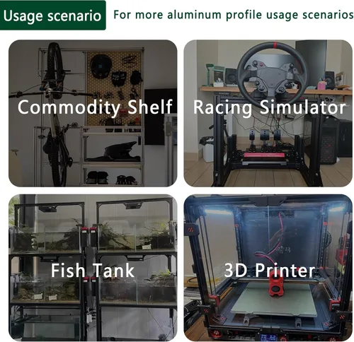 Vista 6 de 4 juegos de hardware de conexión de perfil de extrusión de aluminio 1010 plateado, incluye 1 pieza de llave, 4 piezas de soporte en L de 78x78 mm