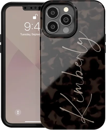 Vista 7 de Funda Personalizada de Caligrafía con Nombre Carey Tort Monograma Personalizado, Compatible con iPhone 17 Air, 16 Pro Max, 15 Plus, 14, 13 Mini, 12