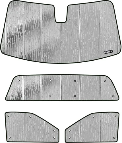 Vista 10 de Pigenius Parasol de parabrisas para Chevy Silverado/GMC Sierra 1500/2500/3500 HD 2014-2018 cabina estándar, reversible plata/negro