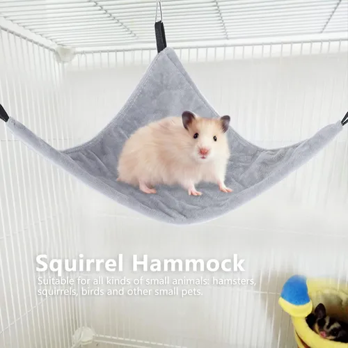 Vista 6 de Hamaca para animales pequeños, cama colgante, jaula para siesta para mascotas, accesorios para loro, azúcar, planeador, hámster, hurón, ardilla